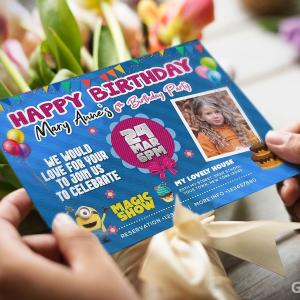 Colorful Birthday Invitation Card